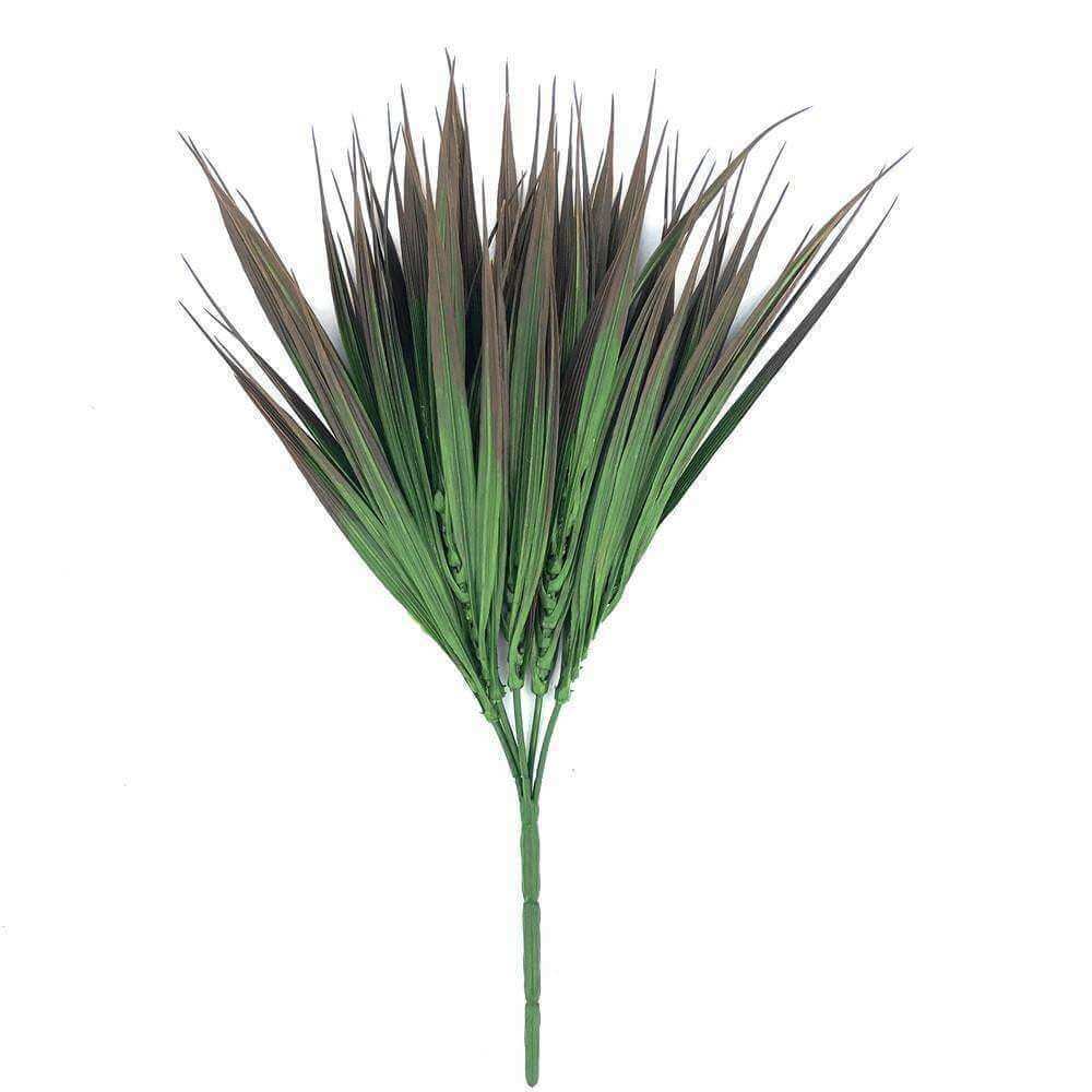 Five artificial grass stems with brown-tipped foliage, ideal for indoor and outdoor decoration.