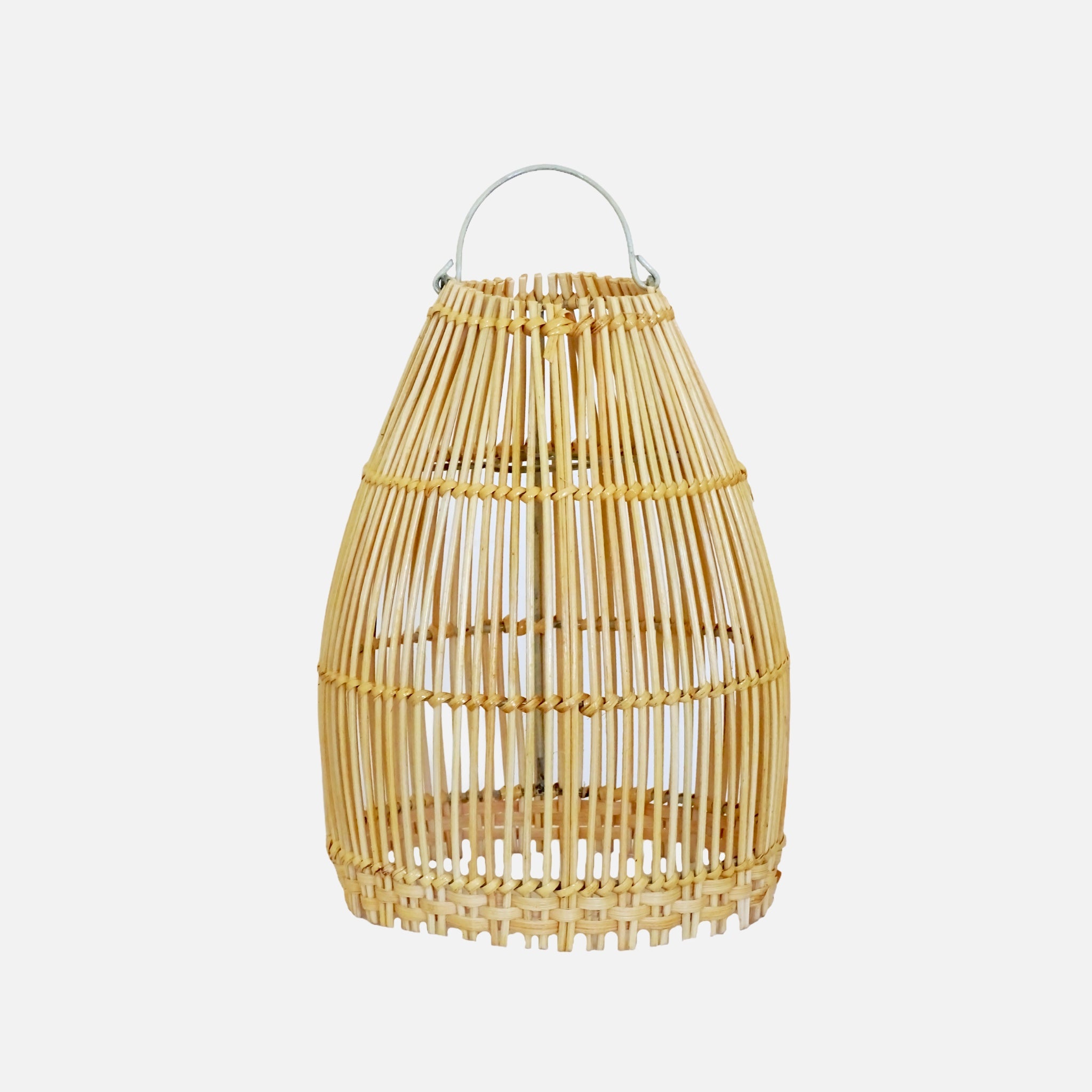 Ayana Natural Rattan Lampshade, handmade with intricate weaving, showcasing a boho style perfect for various home settings.