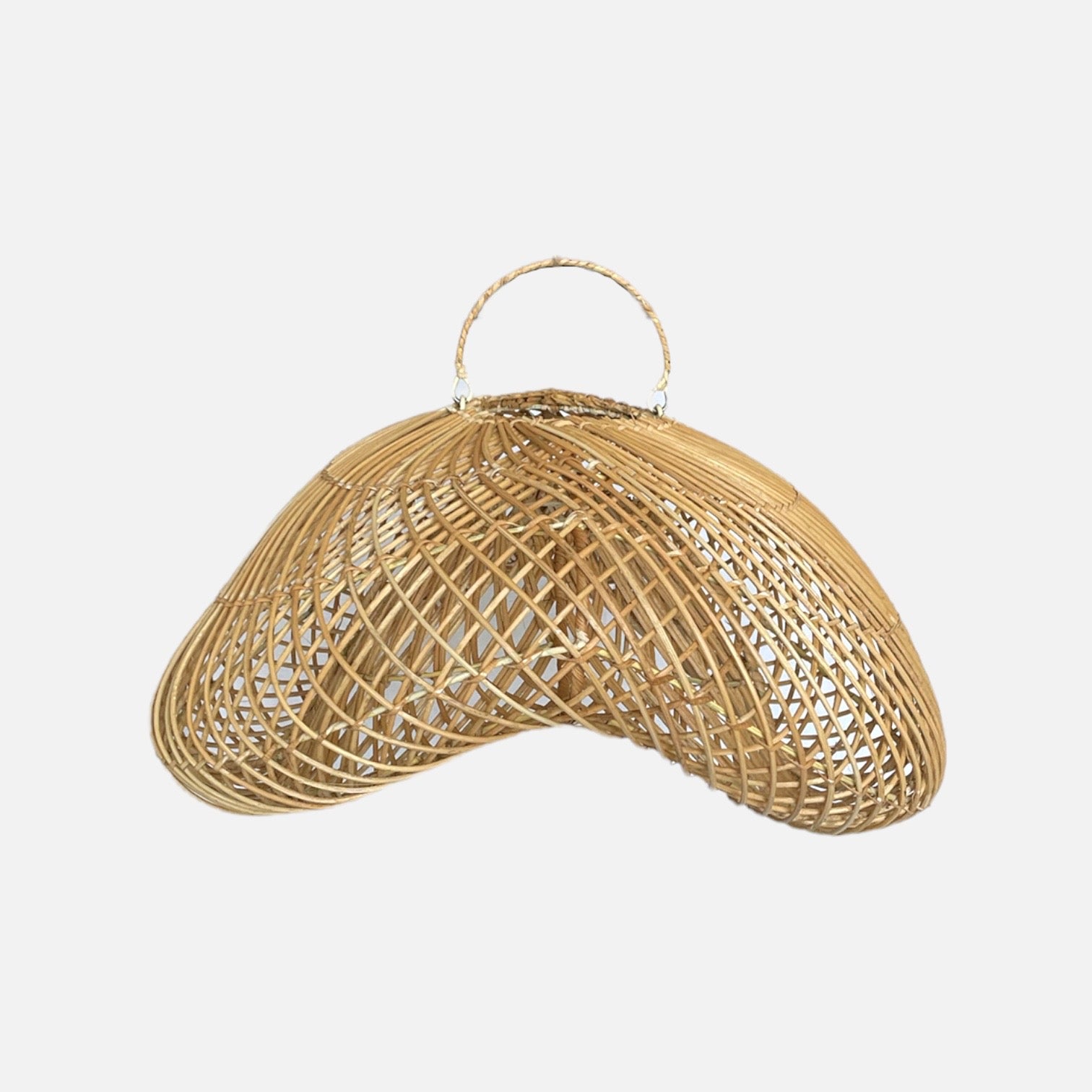 A 40cm handmade rattan lampshade featuring a natural design, perfect for adding a boho vibe to any room.