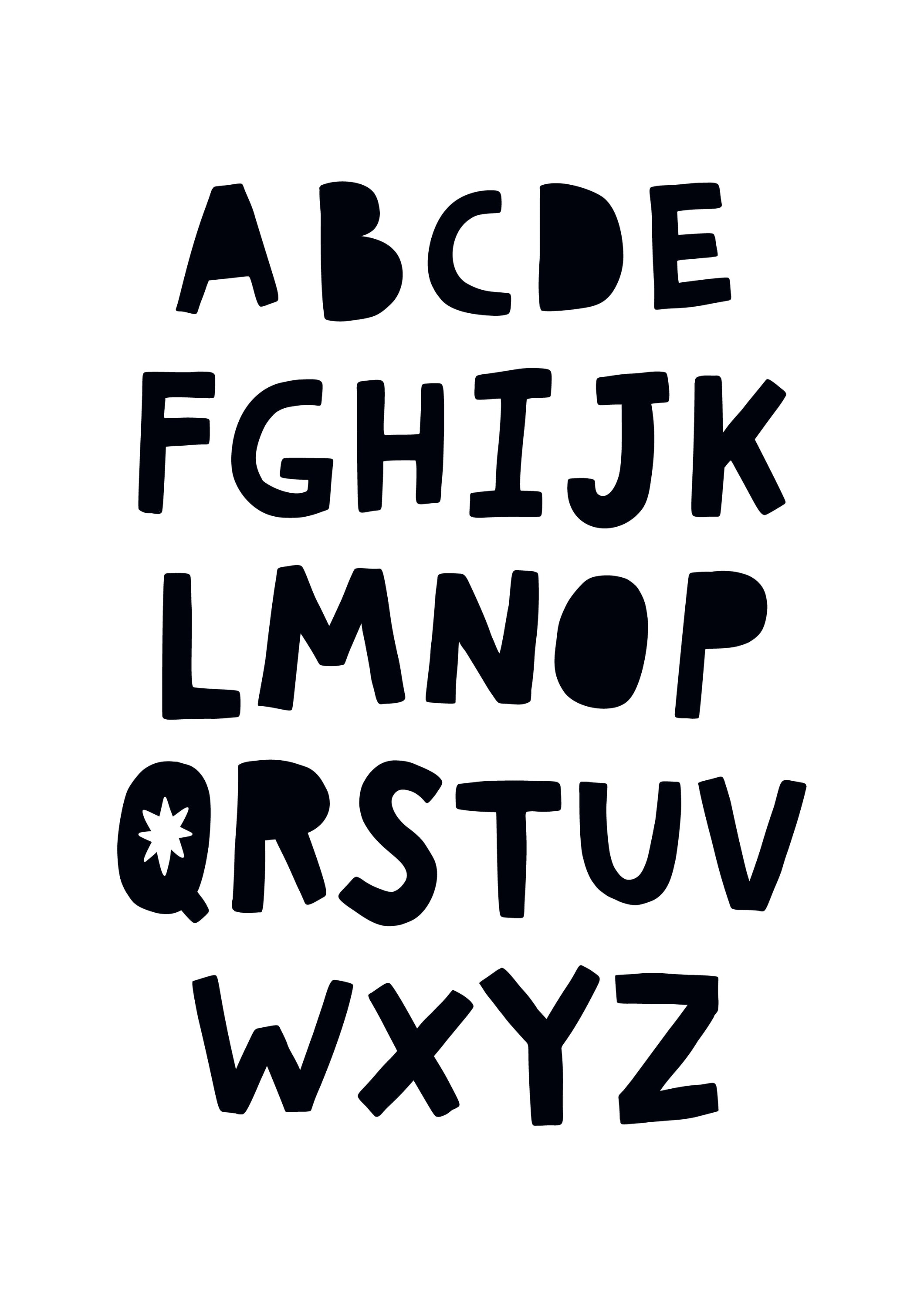 ABC's Black & White Wall Art featuring modern design, suitable for nursery decor, with a high-quality matte finish.