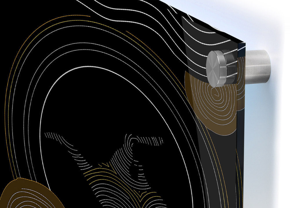 Vibrant Aboriginal Kangaroo 2 acrylic print on 5mm thick glass, showcasing intricate designs and colors.