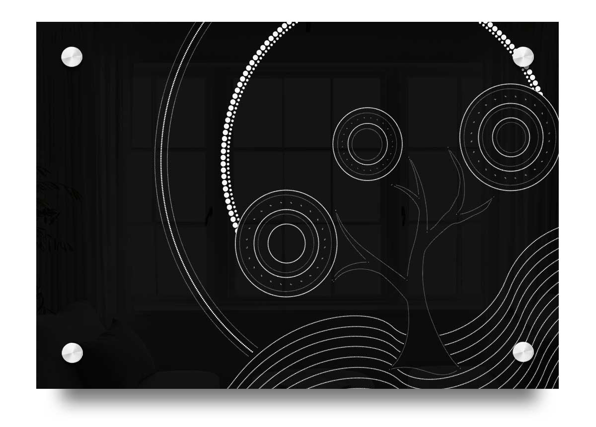 Aboriginal Pattern 13 acrylic print on 5mm thick acrylic glass, showcasing vibrant colors and intricate designs.