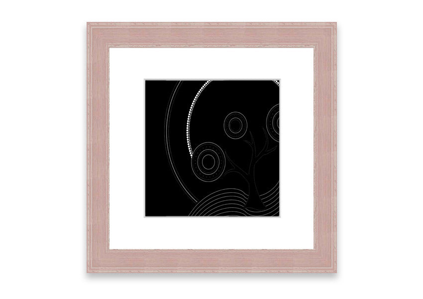 Framed Aboriginal Pattern 13 print showcasing vibrant colors and intricate designs, ready to hang.