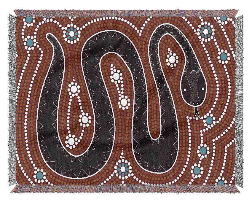 Aboriginal Pattern 6 throw blanket made from 100% cotton with intricate designs, perfect for bed or couch.