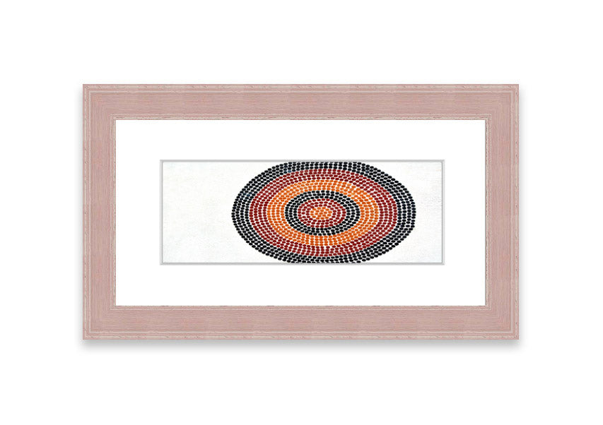 Framed Aboriginal Pattern 7 print with intricate designs, available in various frame colors.