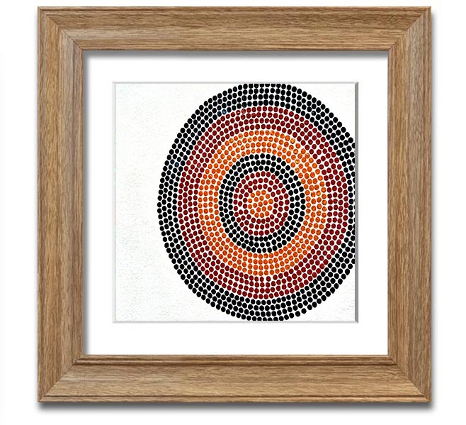Aboriginal Pattern 7 Square Framed Print showcasing intricate designs in a stylish frame.