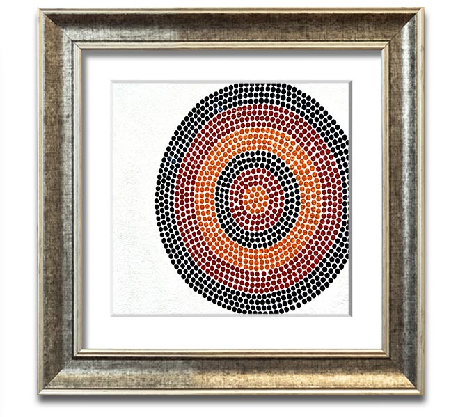 Aboriginal Pattern 7 Square Framed Print showcasing intricate designs in a stylish frame.