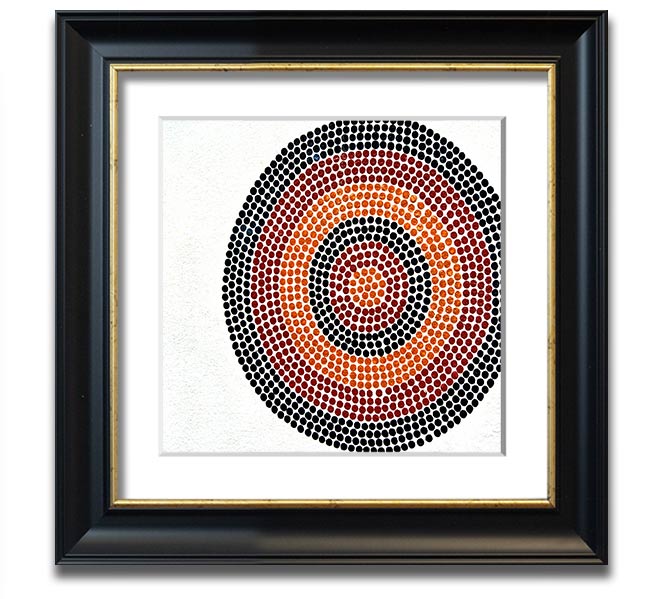 Aboriginal Pattern 7 Square Framed Print showcasing intricate designs in a stylish frame.