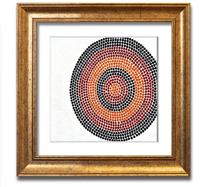 Aboriginal Pattern 7 Square Framed Print showcasing intricate designs in a stylish frame.