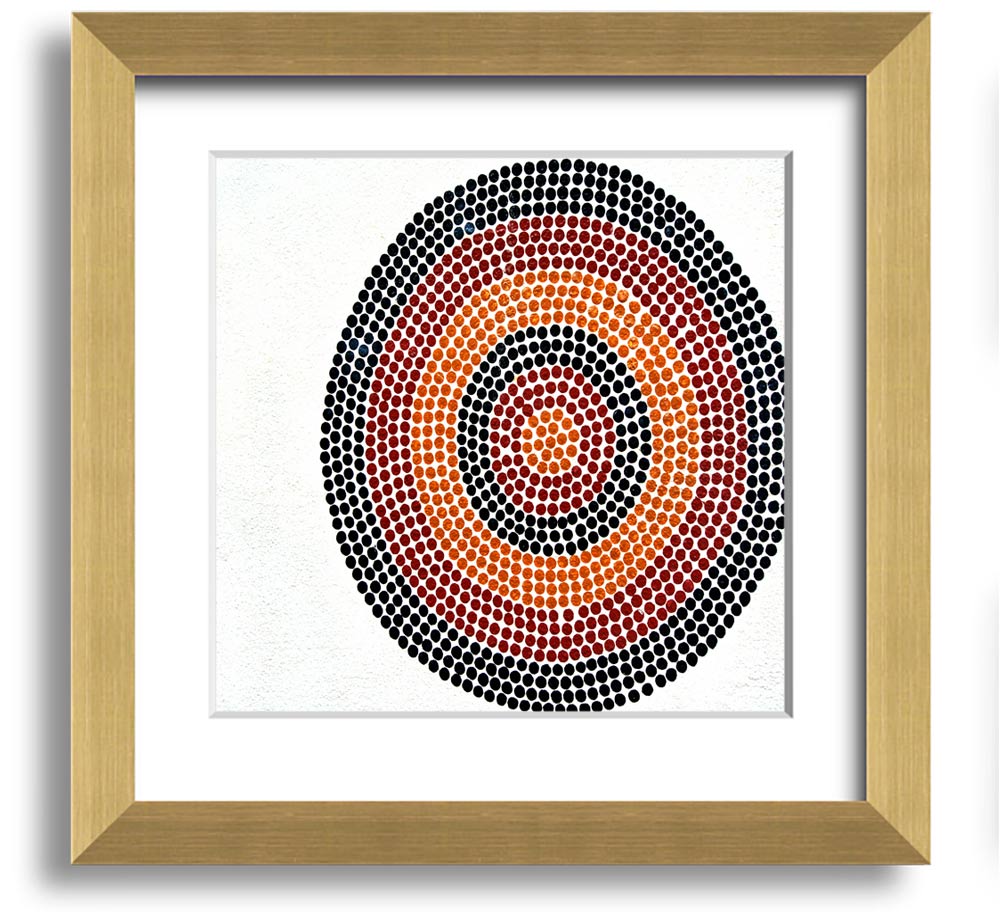 Aboriginal Pattern 7 Square Framed Print showcasing intricate designs in a stylish frame.