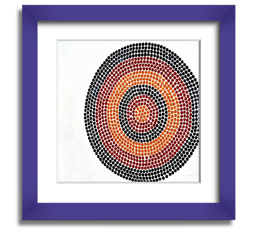 Aboriginal Pattern 7 Square Framed Print showcasing intricate designs in a stylish frame.