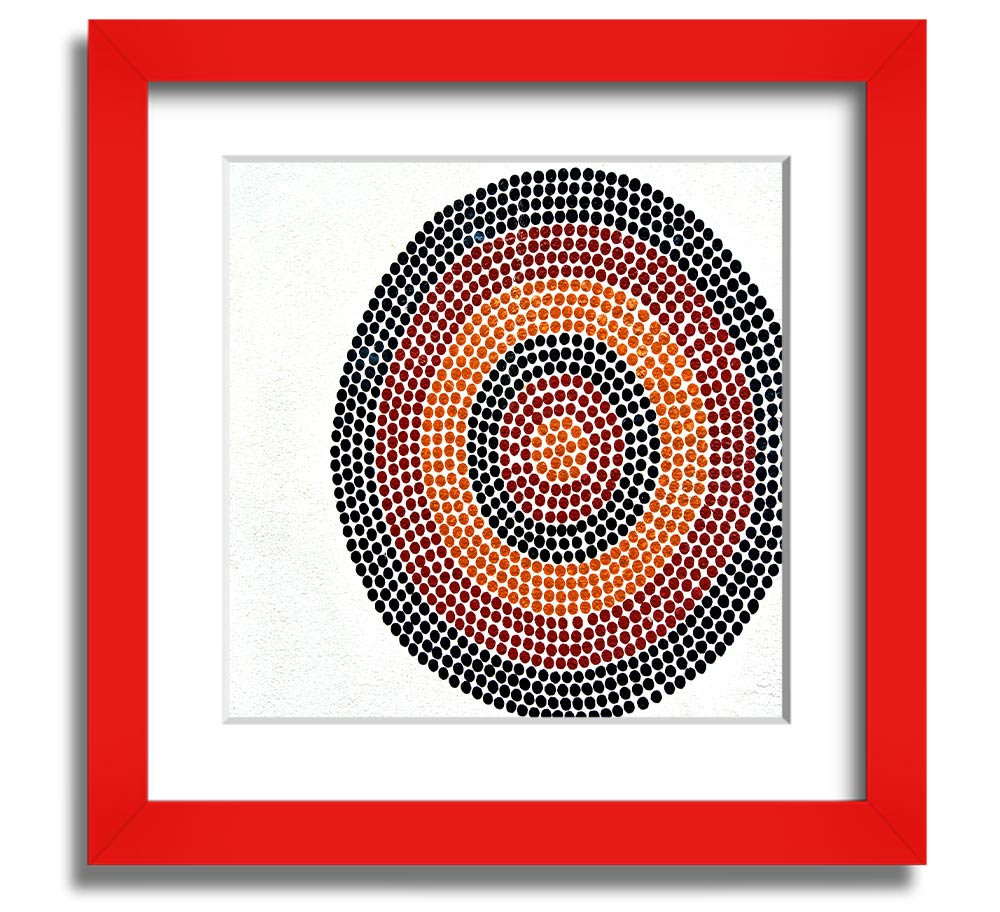 Aboriginal Pattern 7 Square Framed Print showcasing intricate designs in a stylish frame.