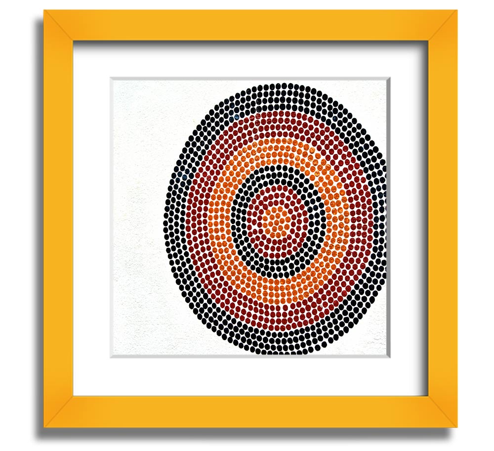 Aboriginal Pattern 7 Square Framed Print showcasing intricate designs in a stylish frame.