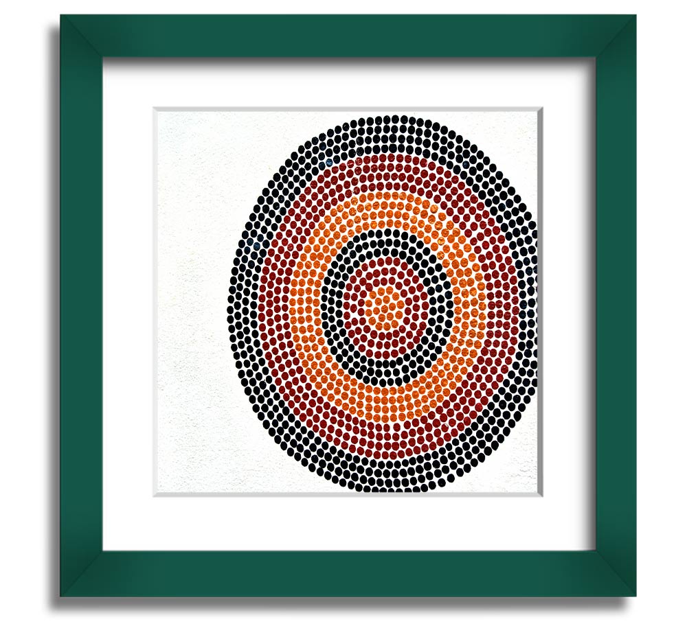 Aboriginal Pattern 7 Square Framed Print showcasing intricate designs in a stylish frame.