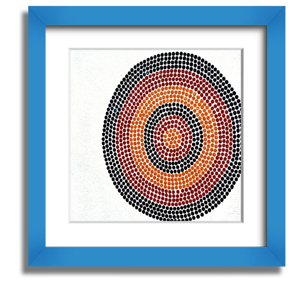 Aboriginal Pattern 7 Square Framed Print showcasing intricate designs in a stylish frame.