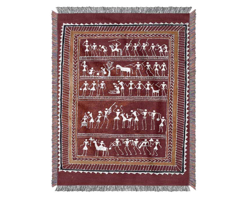 Luxurious Aboriginal Saura throw blanket made from 100% cotton, featuring a thermal weave design, perfect for enhancing home decor.