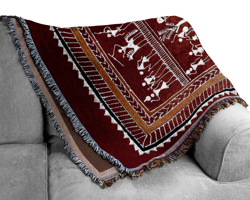 Luxurious Aboriginal Saura throw blanket made from 100% cotton, featuring a thermal weave design, perfect for enhancing home decor.