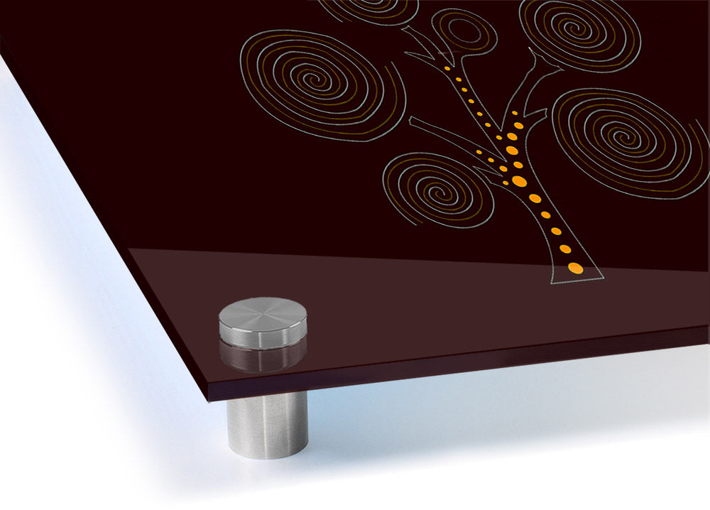 Vibrant Aboriginal Tree 3 acrylic print on 5mm thick glass, showcasing intricate details and colors.