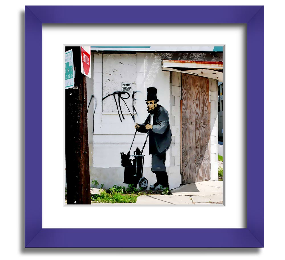 Square framed print of Abraham Lincoln Trolley Tramp, showcasing detailed artwork in a stylish frame.
