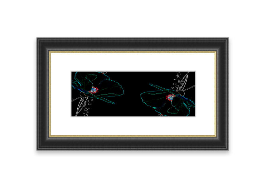 Vibrant Abstarct Neon Floral 09 framed print showcasing colorful floral patterns in a modern design.