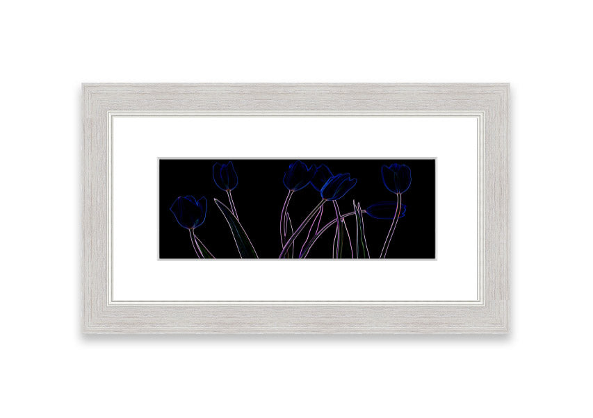 Vibrant Abstarct Neon Floral 23 framed print with colorful floral design, ready to hang.