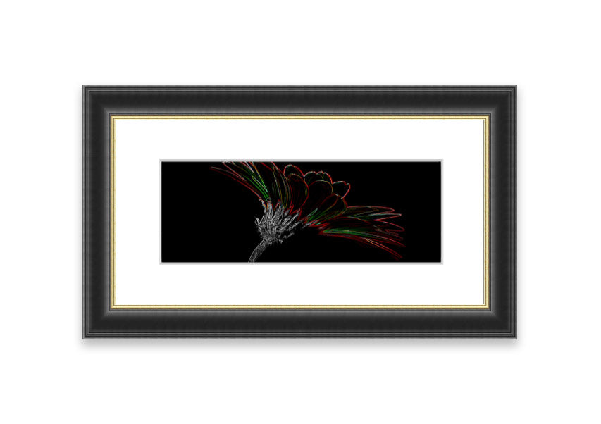 Abstract Neon Floral 24 framed print showcasing vibrant colors and floral design, ready to hang.
