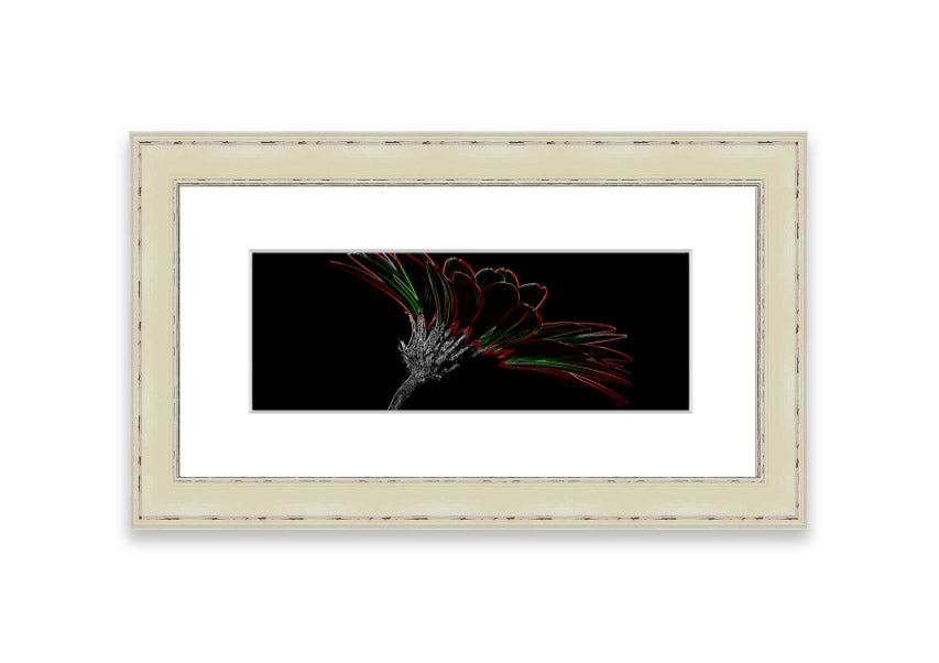 Abstract Neon Floral 24 framed print showcasing vibrant colors and floral design, ready to hang.