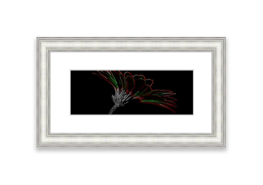 Abstract Neon Floral 24 framed print showcasing vibrant colors and floral design, ready to hang.