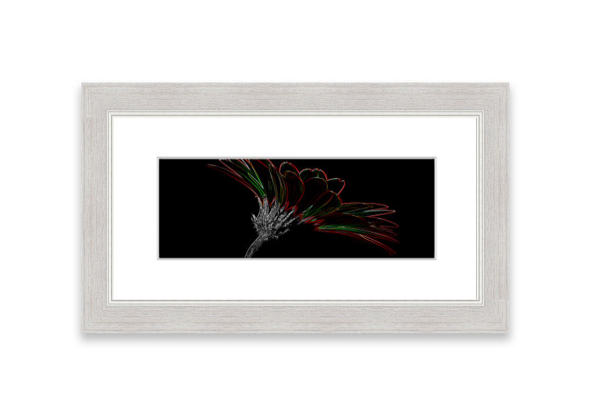 Abstract Neon Floral 24 framed print showcasing vibrant colors and floral design, ready to hang.