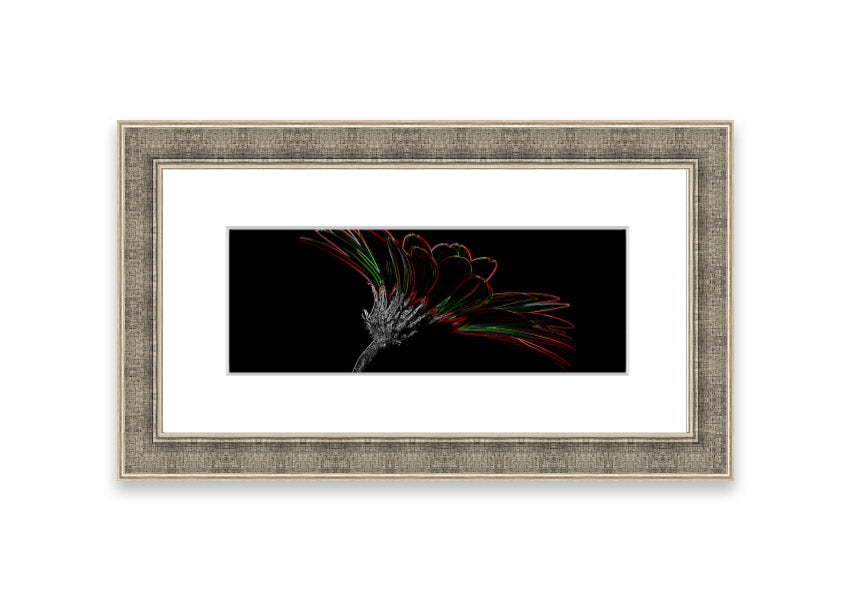Abstract Neon Floral 24 framed print showcasing vibrant colors and floral design, ready to hang.