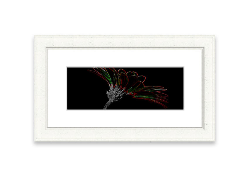 Abstract Neon Floral 24 framed print showcasing vibrant colors and floral design, ready to hang.