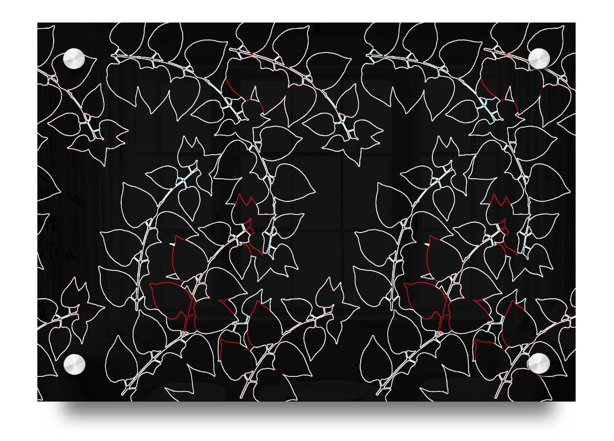 Abstarct Neon Floral 39 acrylic print featuring vibrant neon colors and floral patterns on a 5mm thick acrylic glass.