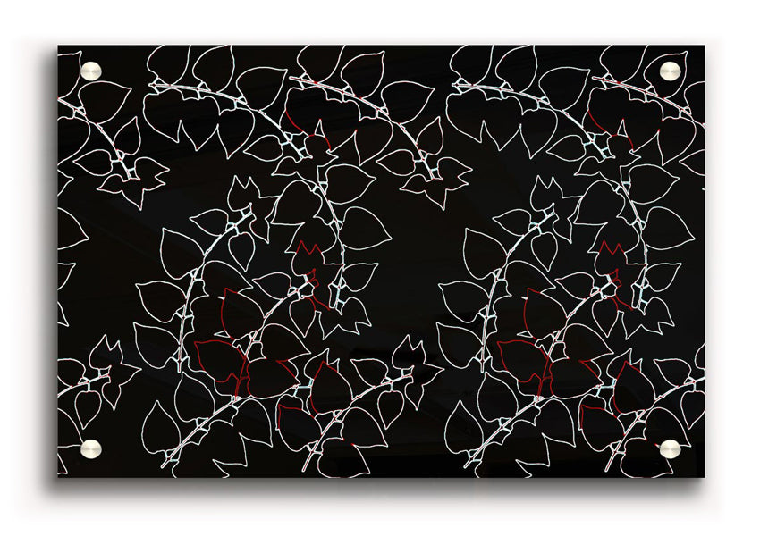 Abstarct Neon Floral 39 acrylic print featuring vibrant neon colors and floral patterns on a 5mm thick acrylic glass.