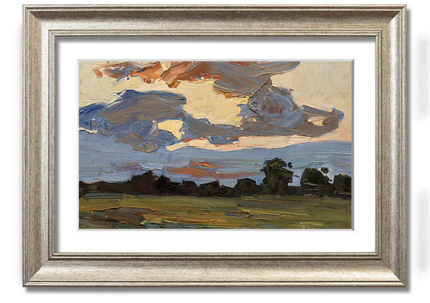 A beautifully framed Abstract Countryside print showcasing vibrant colors and intricate details, ready to hang.