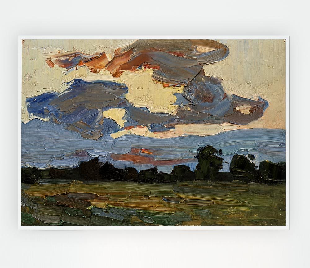 A vibrant Abstract Countryside canvas poster featuring serene landscapes and abstract elements, perfect for home decor.