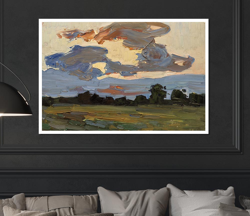 A vibrant Abstract Countryside canvas poster featuring serene landscapes and abstract elements, perfect for home decor.