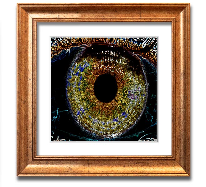 Abstract Eye Square Framed Print with multiple frame color options, showcasing a unique abstract design.