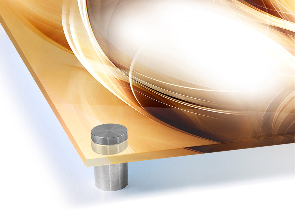 Abstract Fire Blend acrylic print showcasing vibrant colors and dynamic flame-like design on 5mm thick acrylic glass.