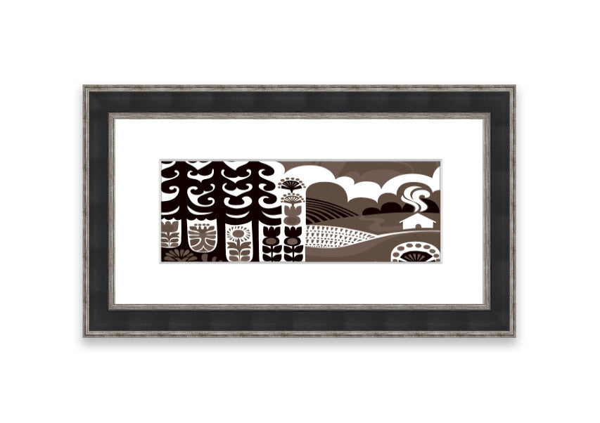 Abstract Hills Brown framed print showcasing rolling hills in rich brown tones, elegantly framed and ready to hang.