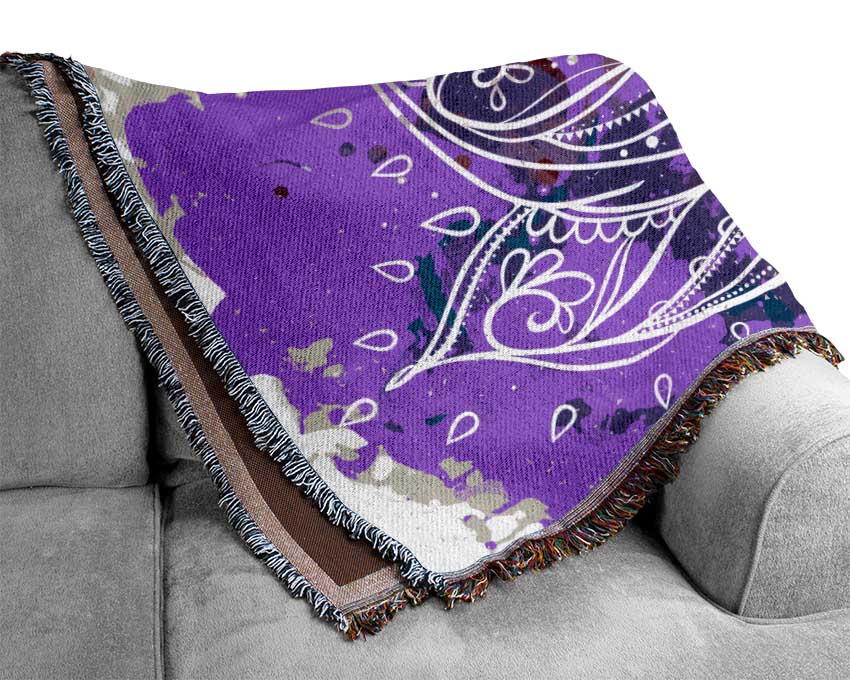 A luxurious Abstract Lotus Leaves throw blanket made from 100% cotton, featuring a thermal weave design, perfect for enhancing home decor.