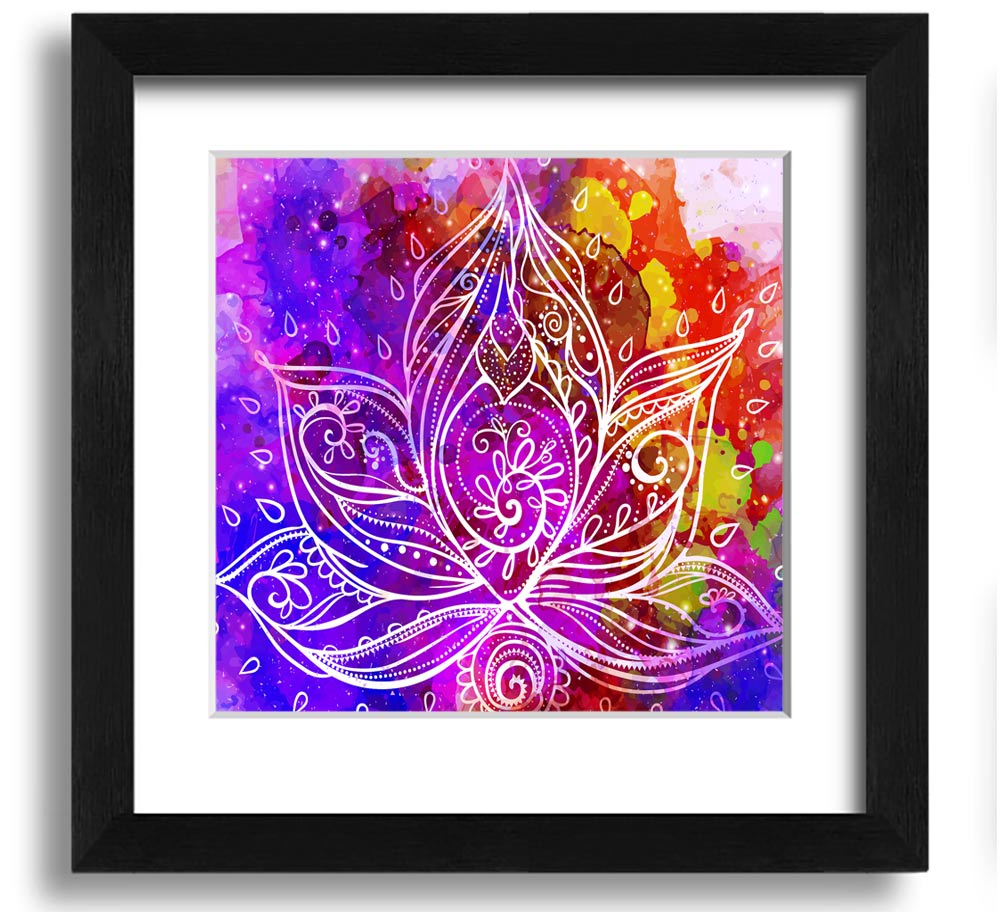 A beautifully framed abstract print of lotus leaves in soft colors, showcasing intricate details and a modern design.