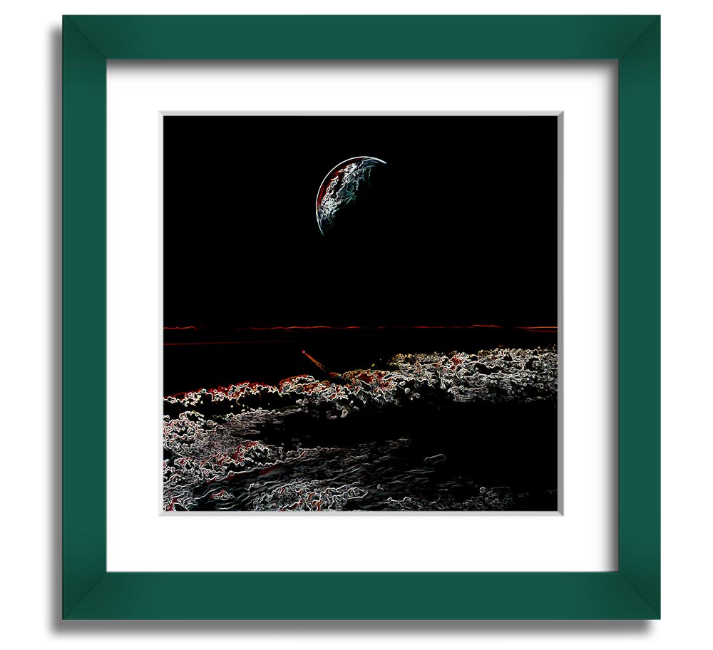 Abstract Moon Square Framed Print in a stylish frame, showcasing a modern design with moon imagery.