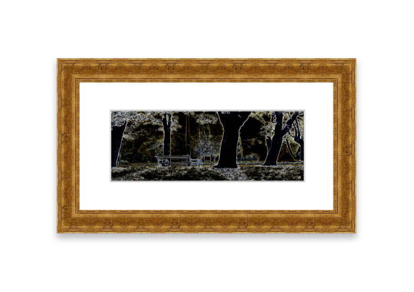 A vibrant framed print of Abstract Neon Landscape 01 featuring colorful abstract designs, ready to hang.