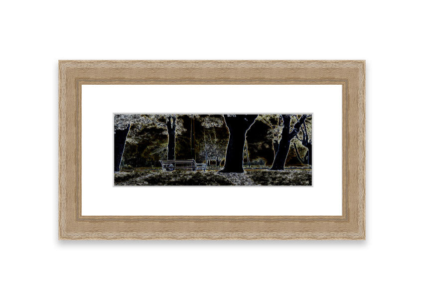 A vibrant framed print of Abstract Neon Landscape 01 featuring colorful abstract designs, ready to hang.