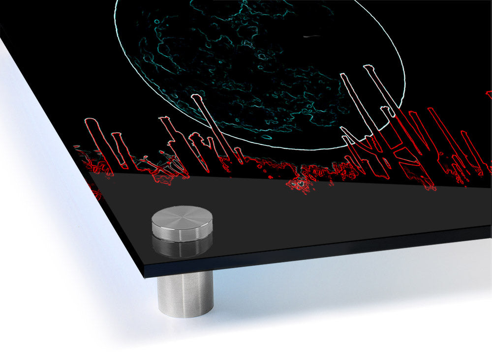 Abstract Neon Landscape 07 acrylic print featuring vibrant neon colors on 5mm thick acrylic glass, ready to hang.