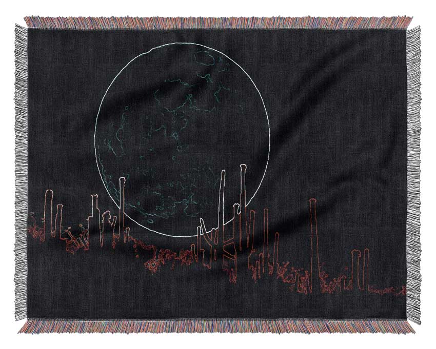 A vibrant Abstract Neon Landscape 07 throw blanket made from 100% cotton, featuring a colorful abstract design, perfect for home decor.