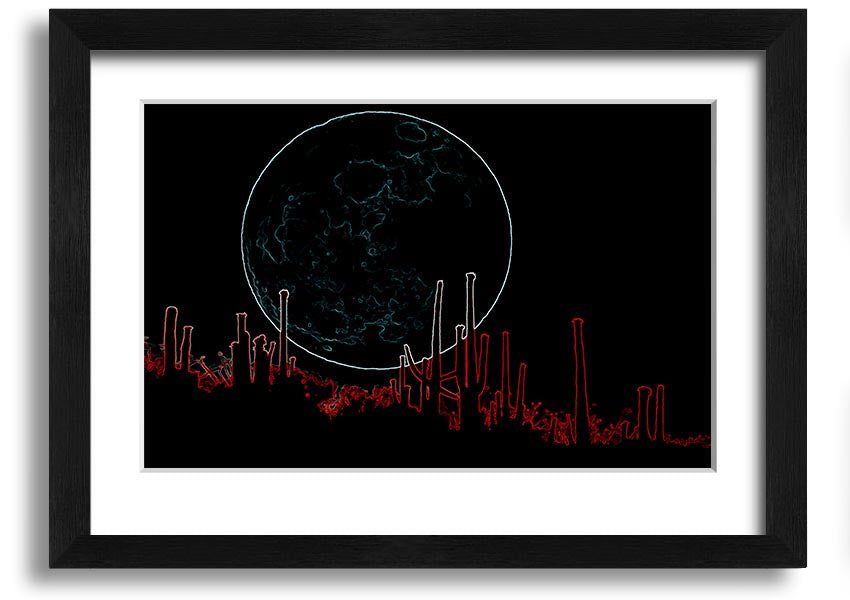 A vibrant framed print of Abstract Neon Landscape 07 featuring bright neon colors in an abstract design, ready to hang.