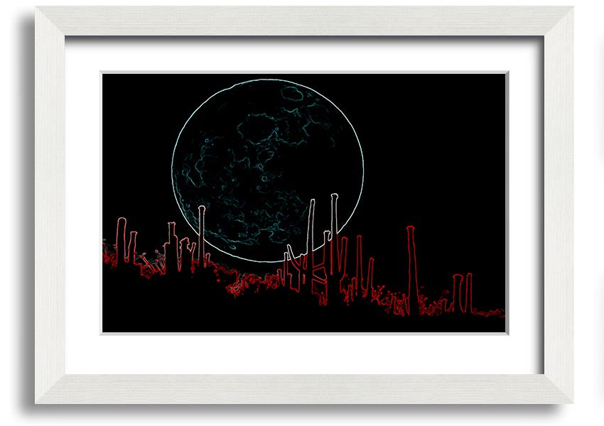 A vibrant framed print of Abstract Neon Landscape 07 featuring bright neon colors in an abstract design, ready to hang.