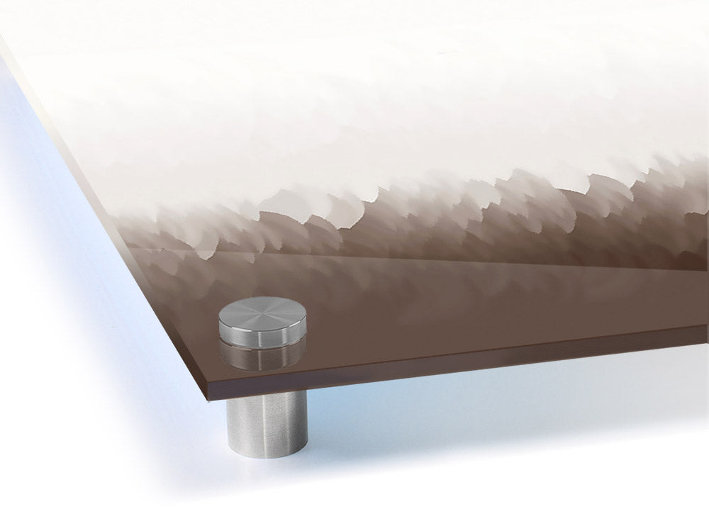 Abstract Ocean Beige On White acrylic print showcasing soothing beige tones on a white background, mounted on 5mm thick acrylic glass.