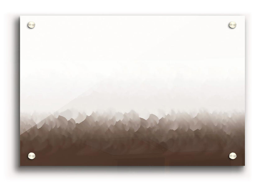 Abstract Ocean Beige On White acrylic print showcasing soothing beige tones on a white background, mounted on 5mm thick acrylic glass.